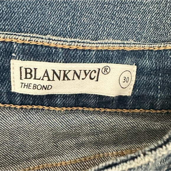 NWT Blank NYC Blue Mid-Rise Skinny Organic Cotton Raw Hem Denim Jeans Size 30 - Picture 10 of 15